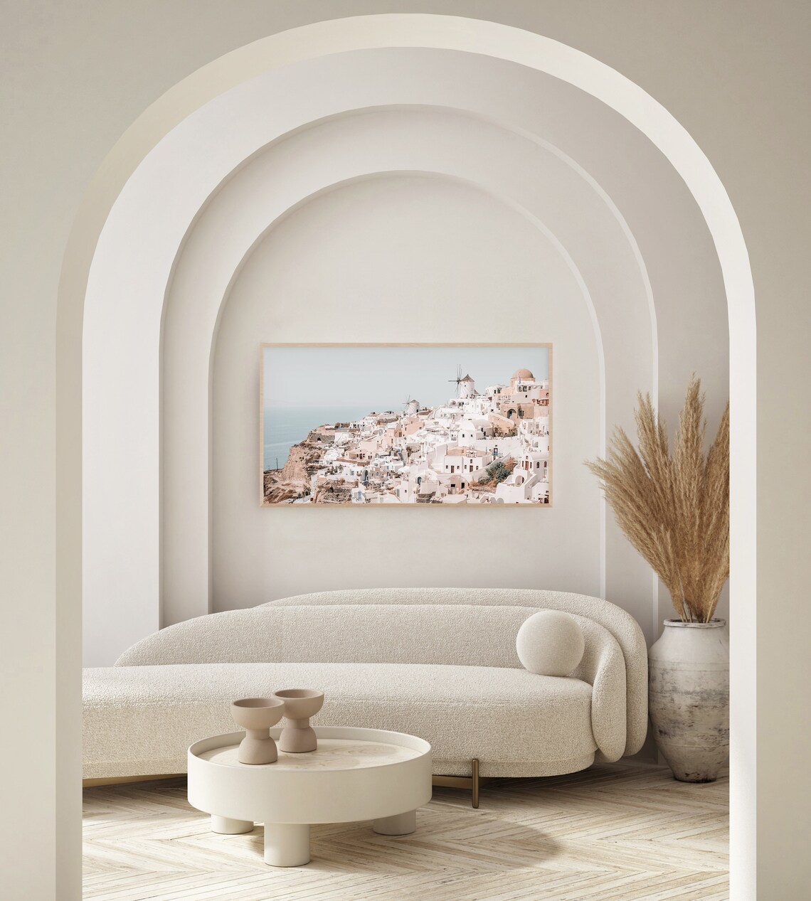 Santorini Art Greece Pastel Travel Poster - Image 2