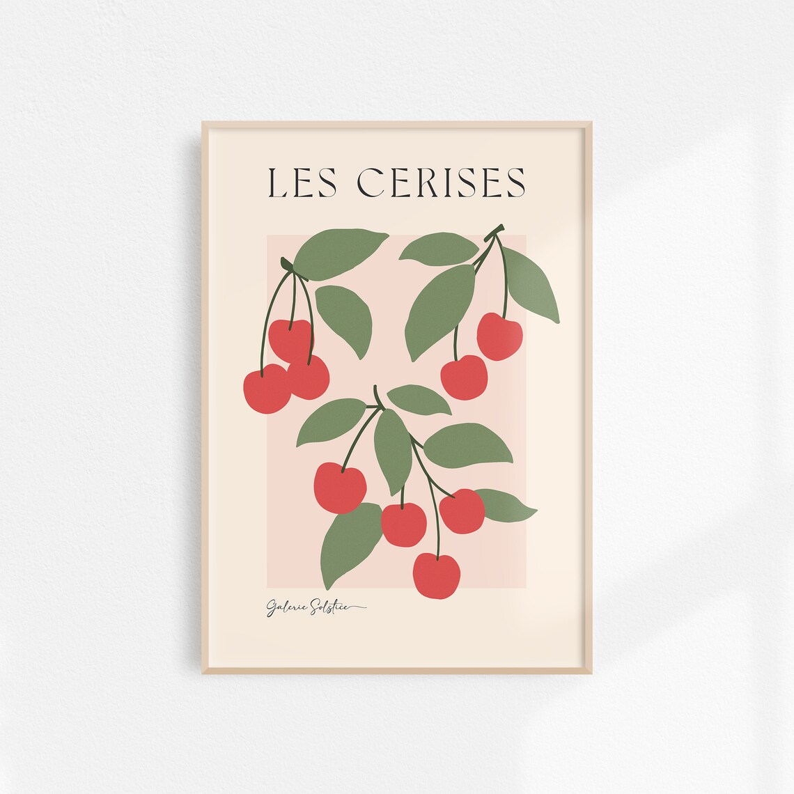 Cherry Fruit Market Poster, Aesthetic Kitchen Art Print