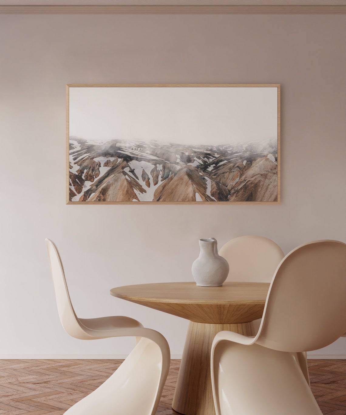 Iceland Misty Rhyolite Mountains Snow Peaks Winter Landscape Poster - Image 2