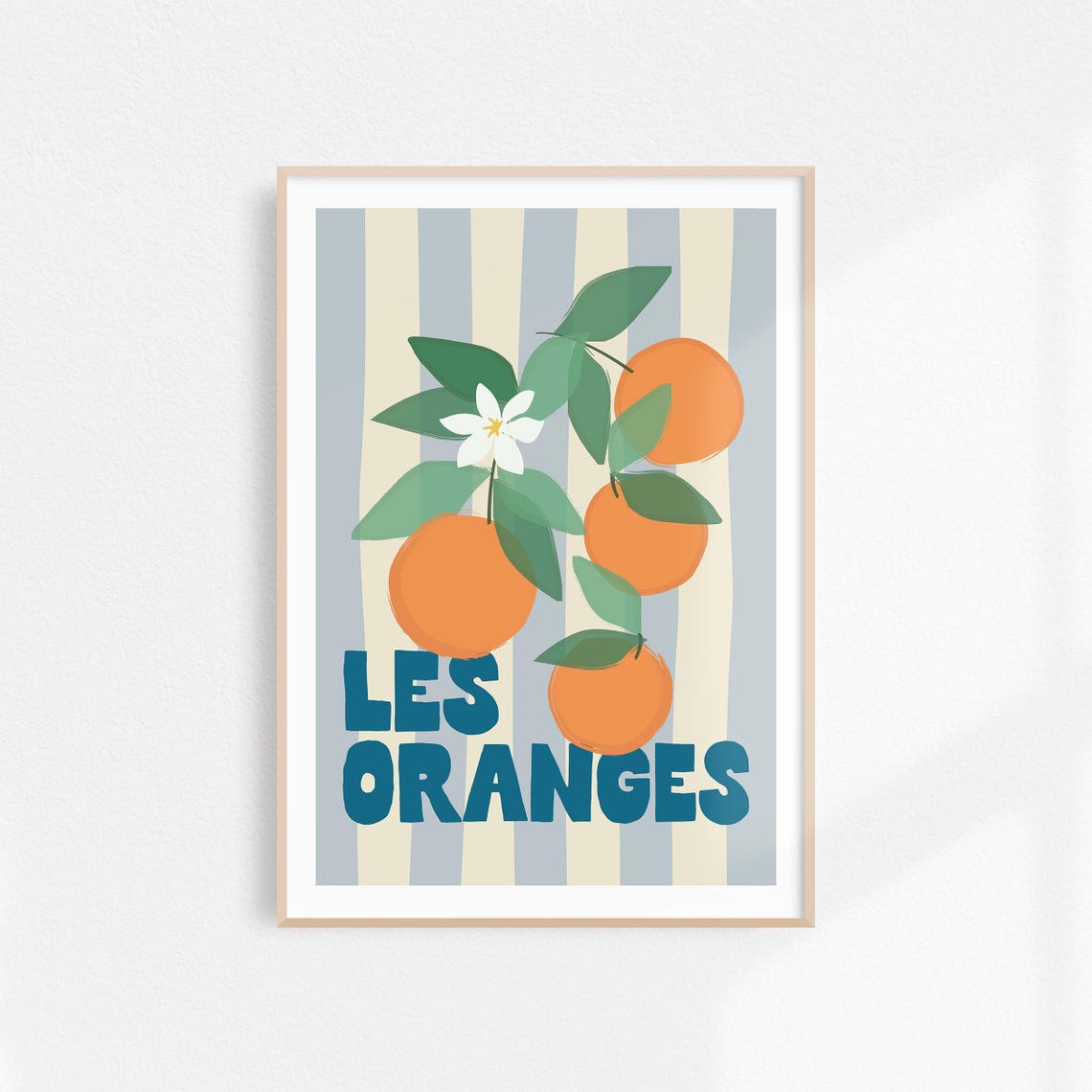 Les Oranges Citrus Branch Bold French Typography Kitchen Wall Art - Image 3