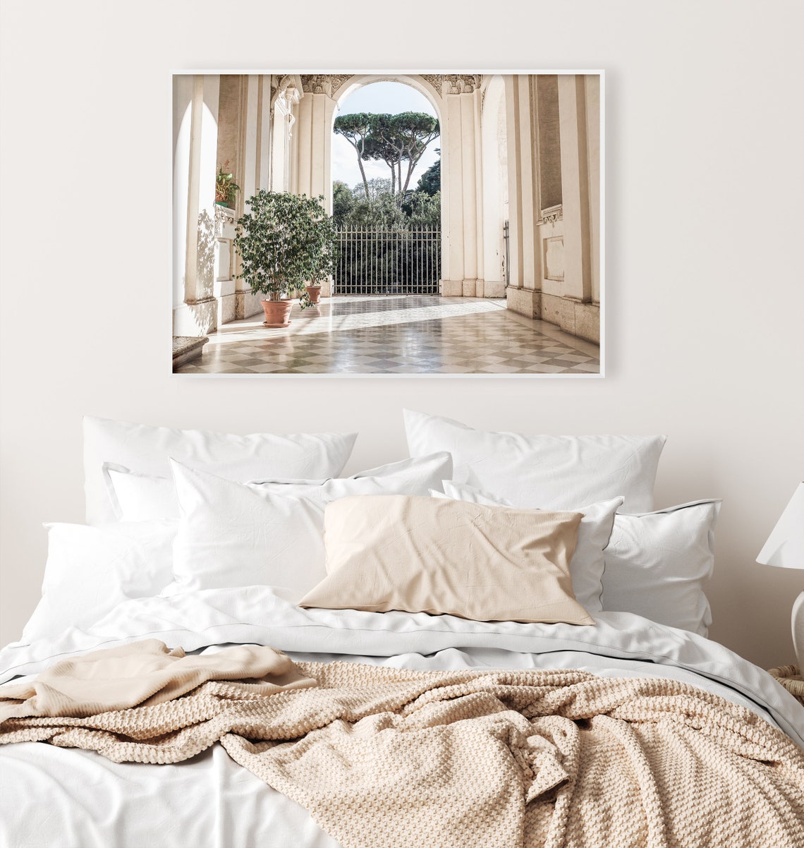 Rome Balcony Arched Loggia Italian Stone Pines Travel Poster - Image 3