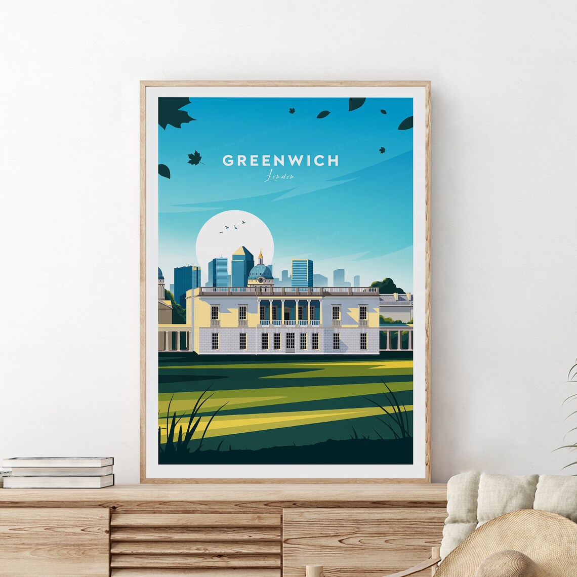 Greenwich London Riverside Palace Historic Landmark Thames Poster - Image 2