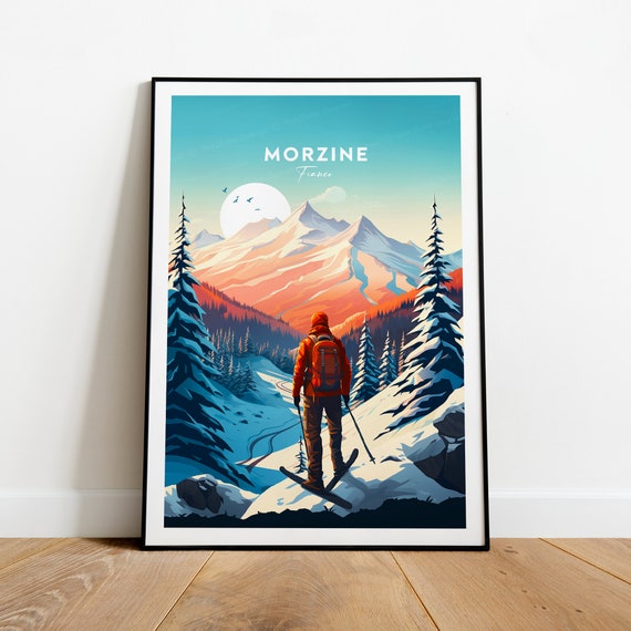 Morzine Traditional Ski Print France Morzine Poster Ski Poster Ski Resort Print Morzine Ski Wedding Gift Birthday