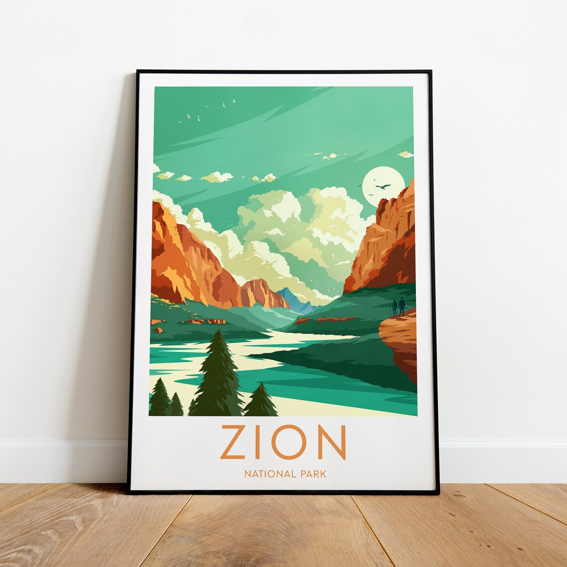 Zion National Park Utah Canyon Sunrise Travel Landscape Poster - Image 2