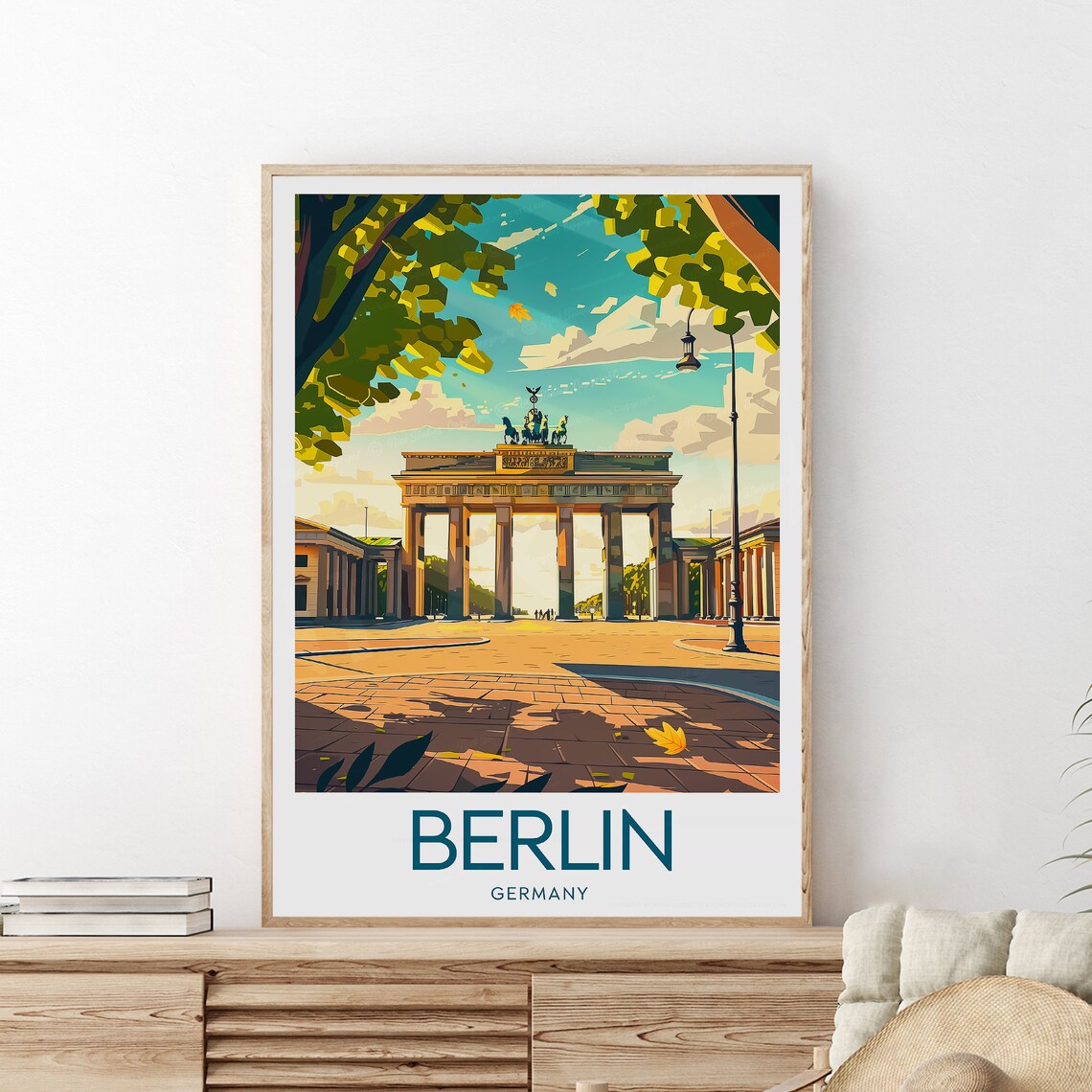 Berlin Brandenburg Gate Golden Autumn Afternoon Travel Poster - Image 2