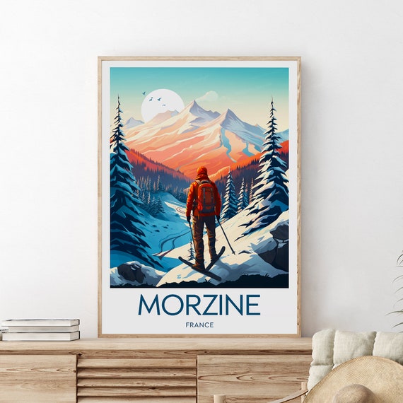 Morzine Ski Print France Morzine Poster Ski Poster Ski Resort Print Morzine Ski Wedding Gift Birthday