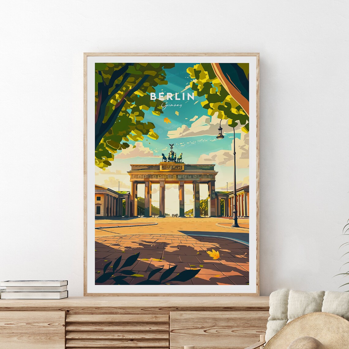 Berlin Brandenburg Gate Germany Historic Landmark Travel Poster