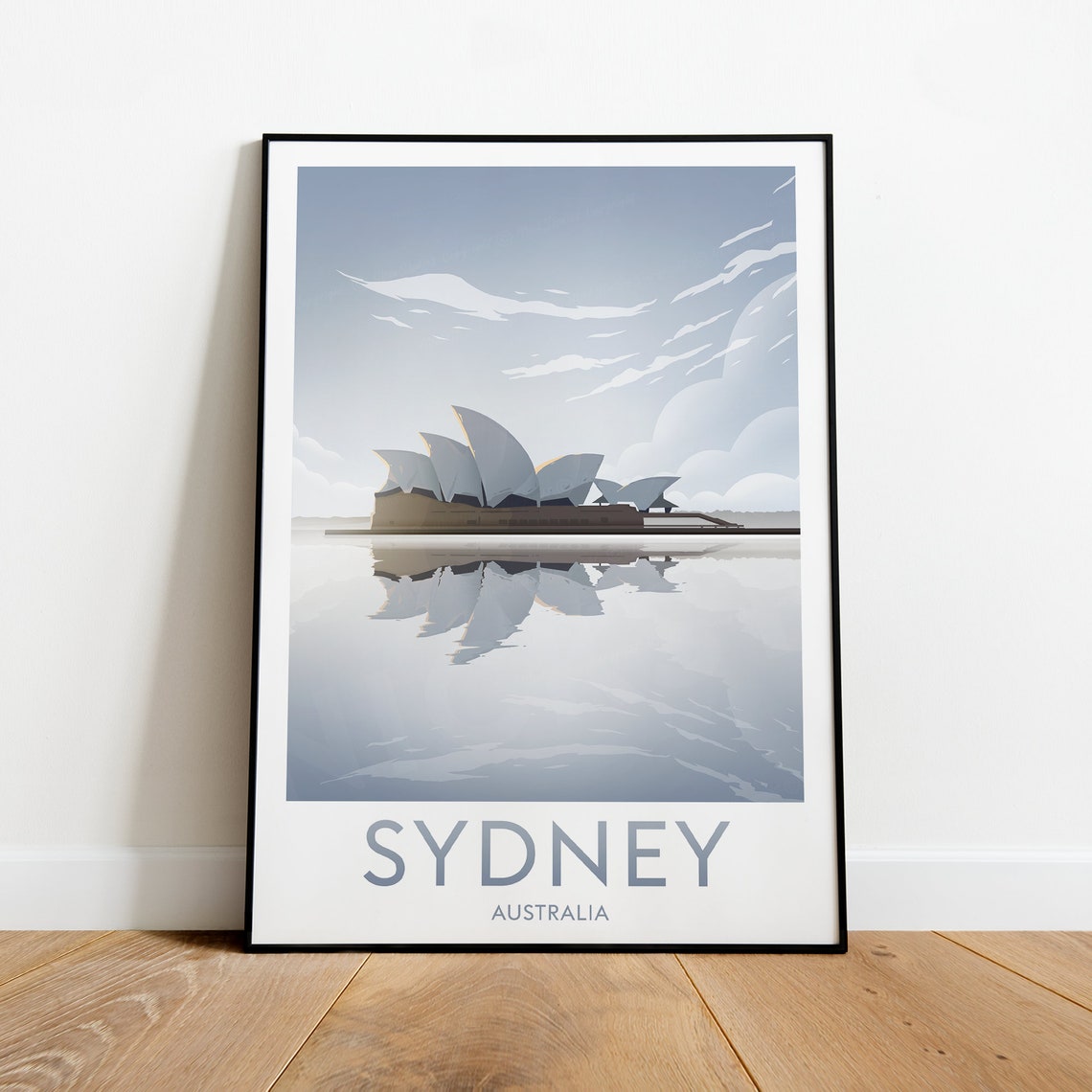 Sydney Opera House Minimalist Harbour Water Reflection Wall Art