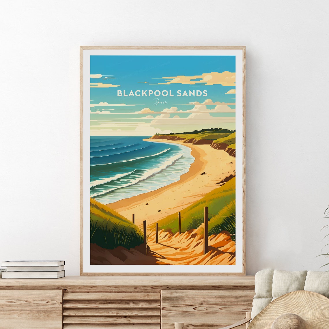 Blackpool Sands Devon Golden Beach and Rolling Dunes Travel Poster - Image 2