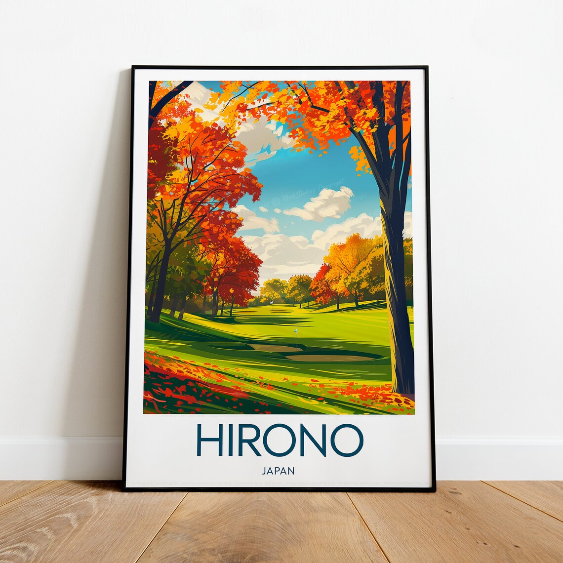 Hirono Golf Club Japan, Custom Text Poster - Image 2