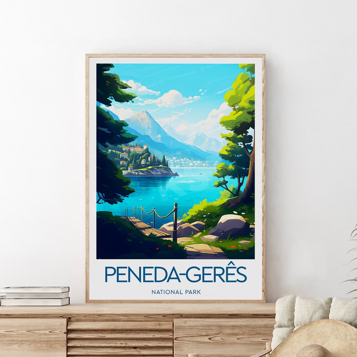 Peneda-Geres National Park Portugal Lakeside Mountain Village Poster