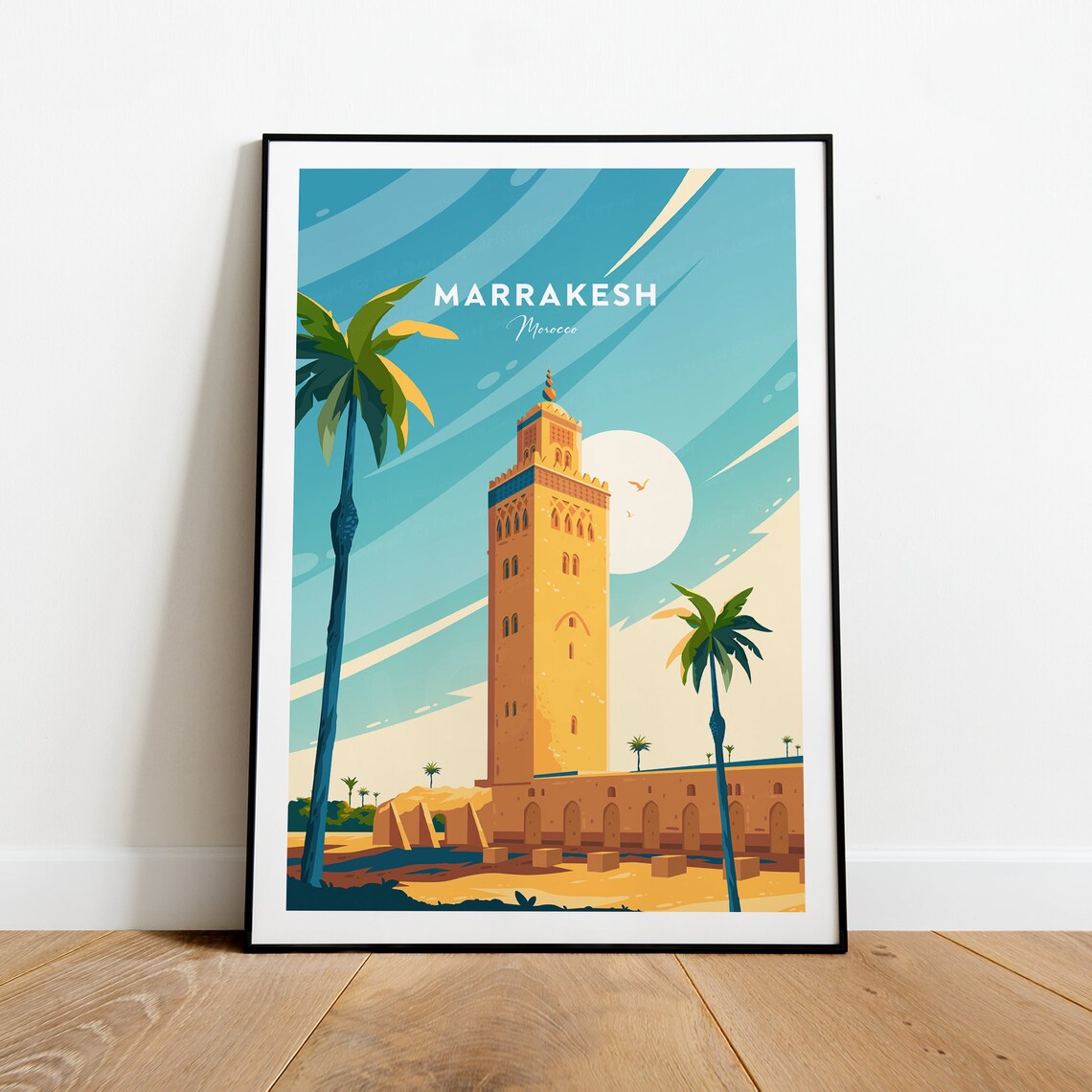 Marrakesh Traditional Travel Print Morocco Marrakesh Poster Morocco Art Wedding Gift Birthday