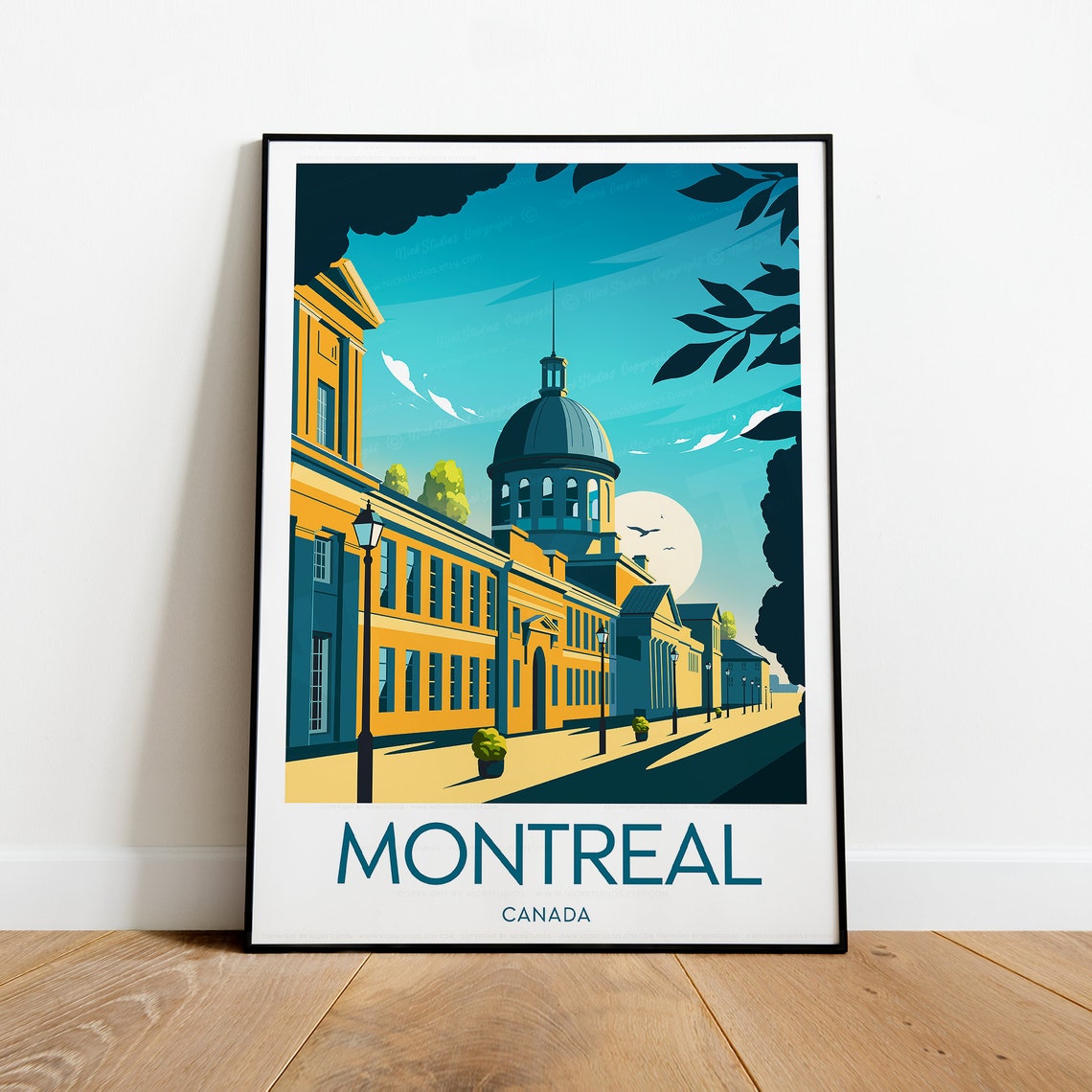 Montreal Old Town Bonsecours Market Domed Hall Travel Poster