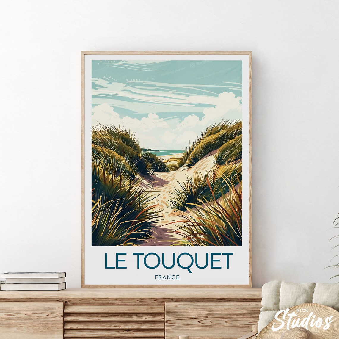 Le Touquet France Dune Grass Path Peaceful Beach Coast Poster