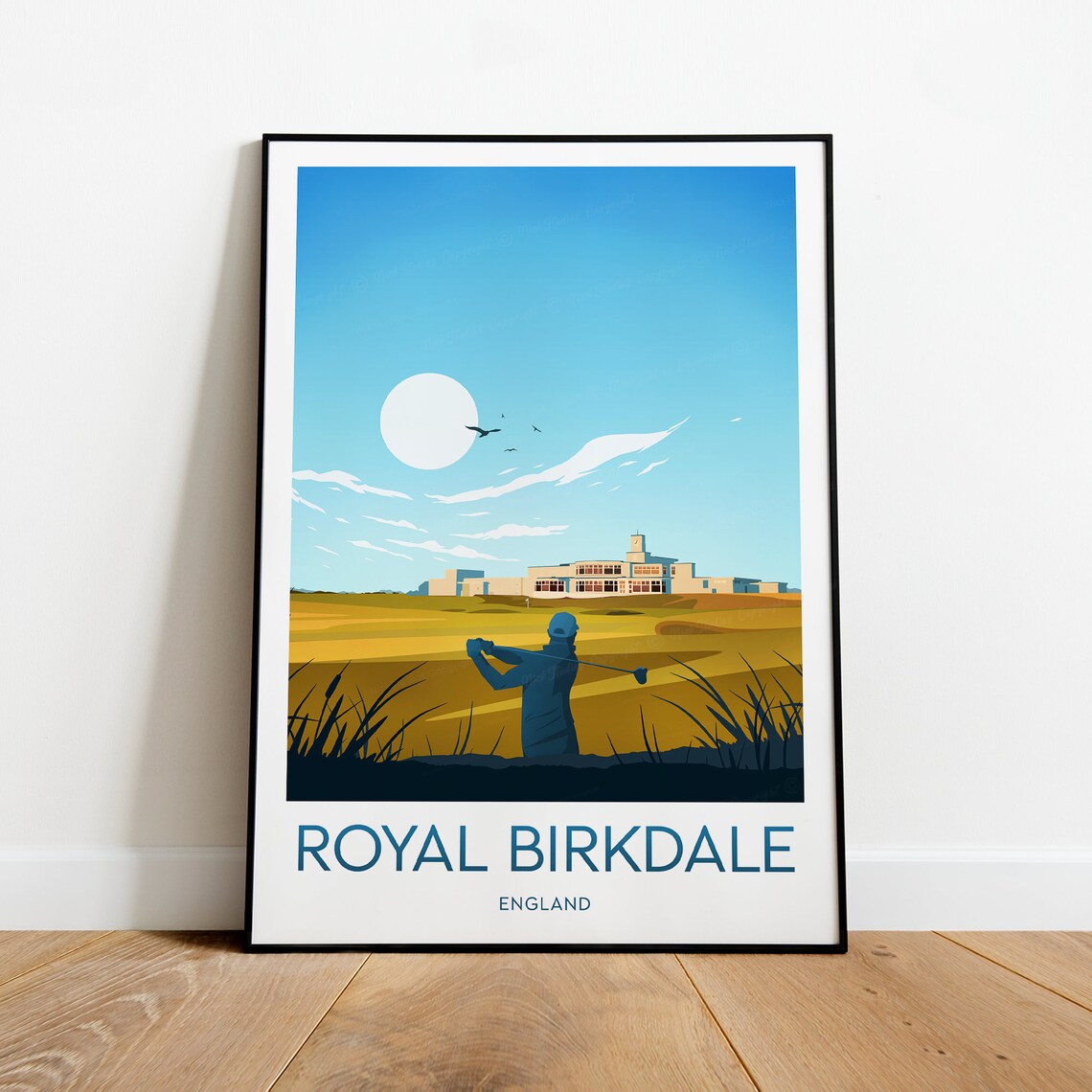 Royal Birkdale England Golf Links Player Swing Course Travel Poster