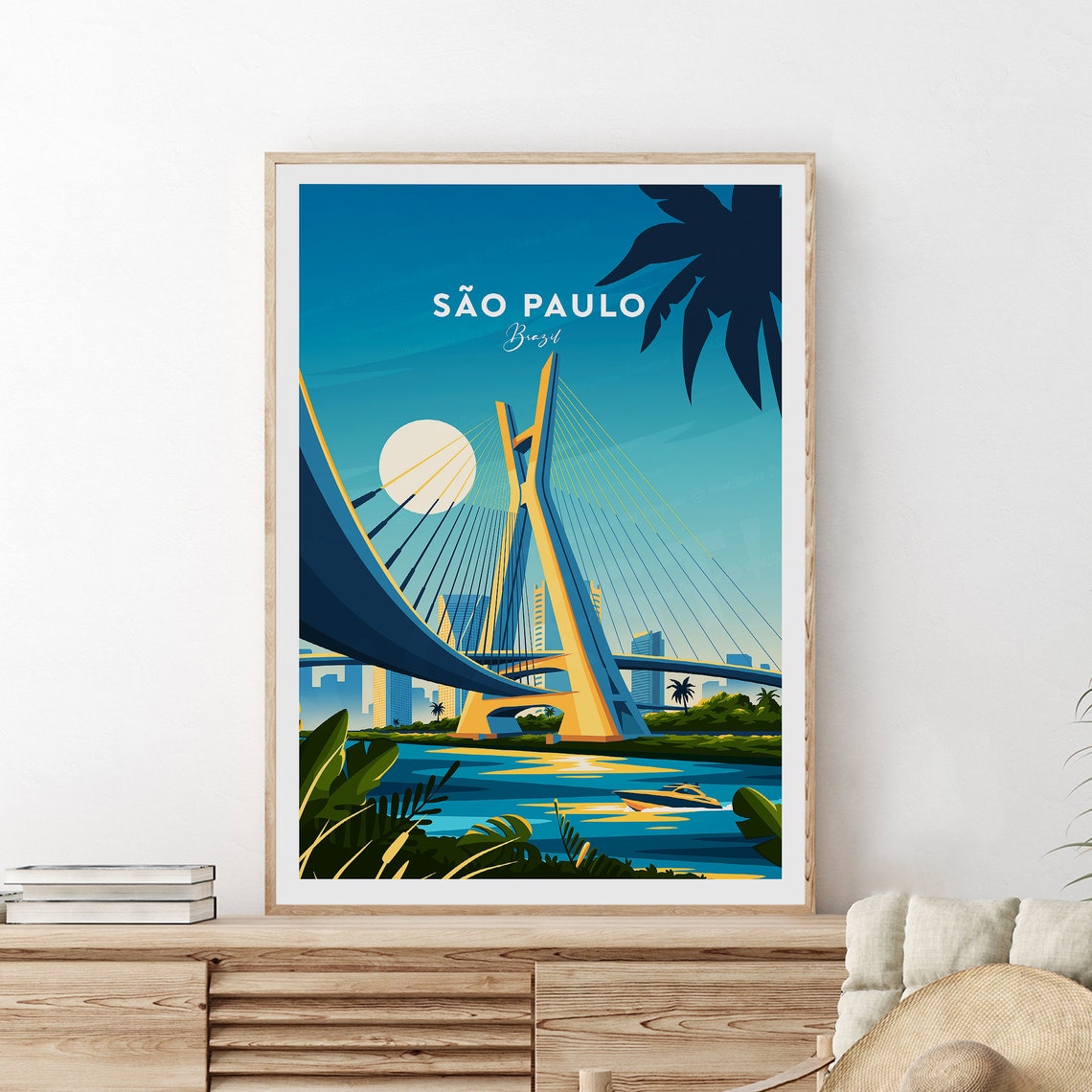 So Paulo Traditional Travel Print Brazil Sao Paulo Print Sao Paulo Poster Brazil Poster Birthday Travel Gift