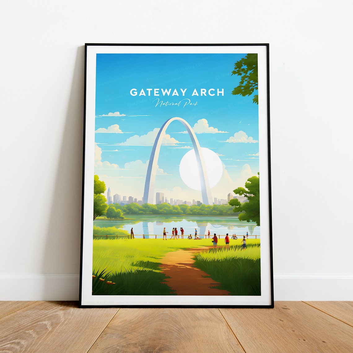 Gateway Arch National Park St Louis Riverside Summer Day Poster