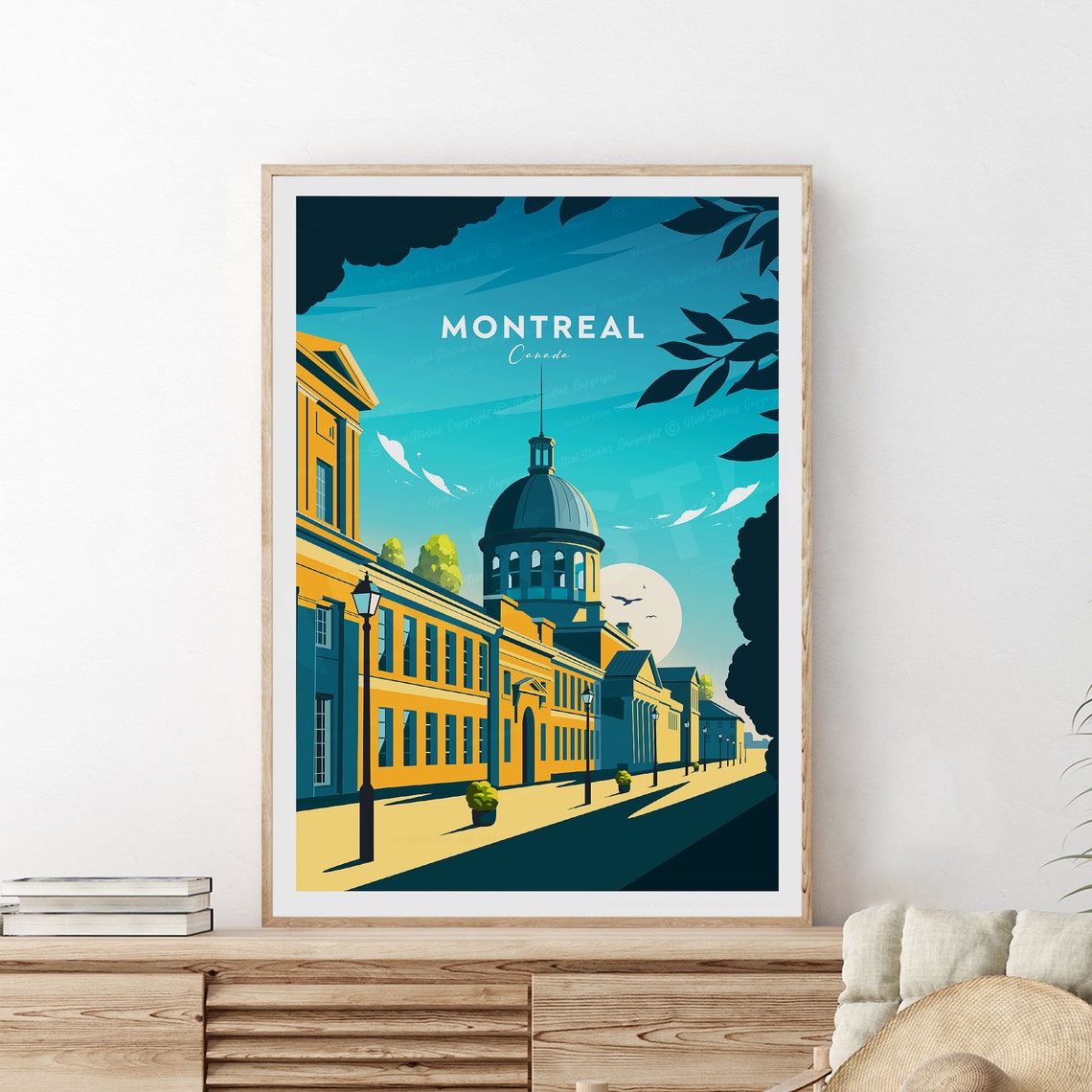 Montreal Canada Classic Skyline Top Title Edition Travel Poster