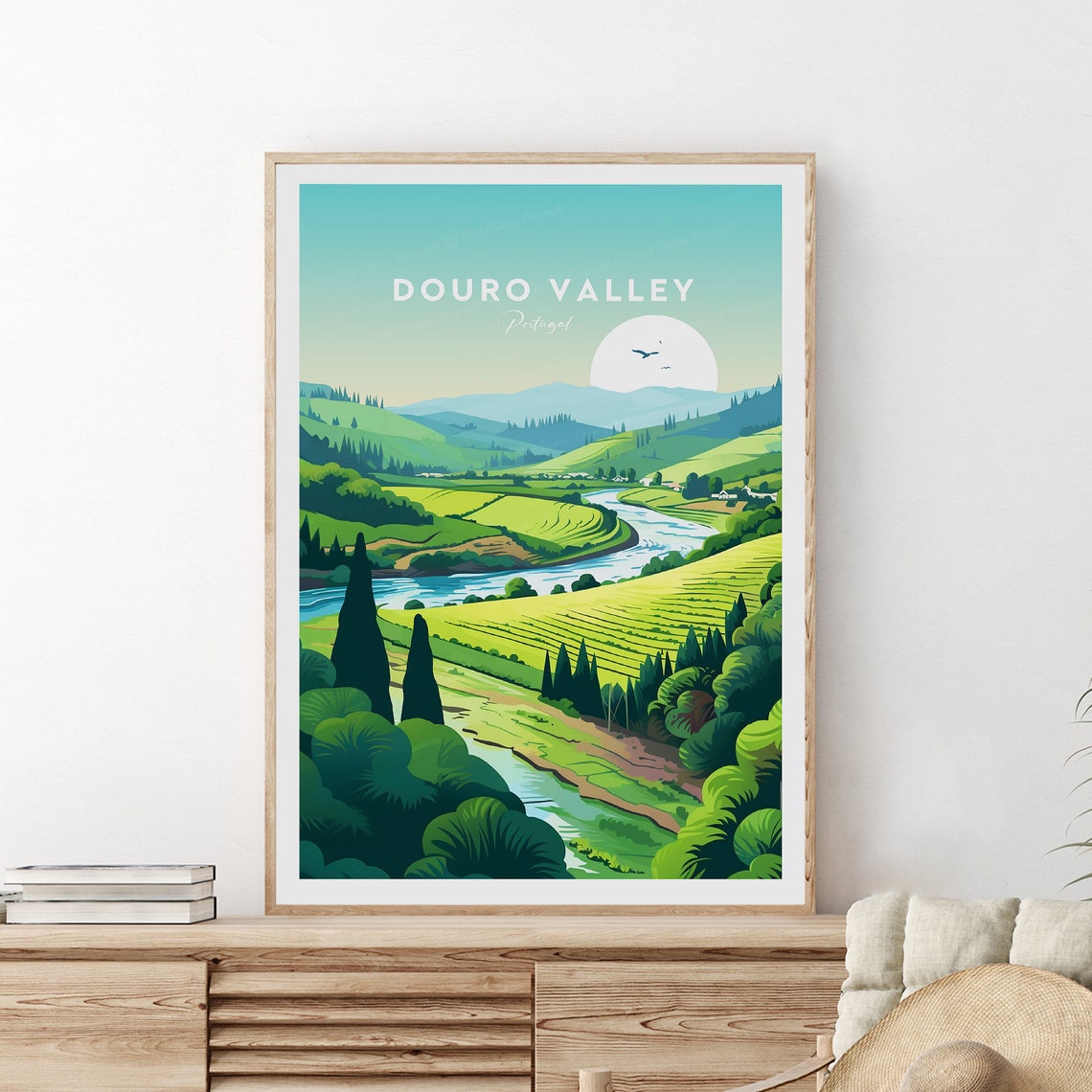 Douro Valley Portugal Vineyard River Landscape Travel Poster - Image 2