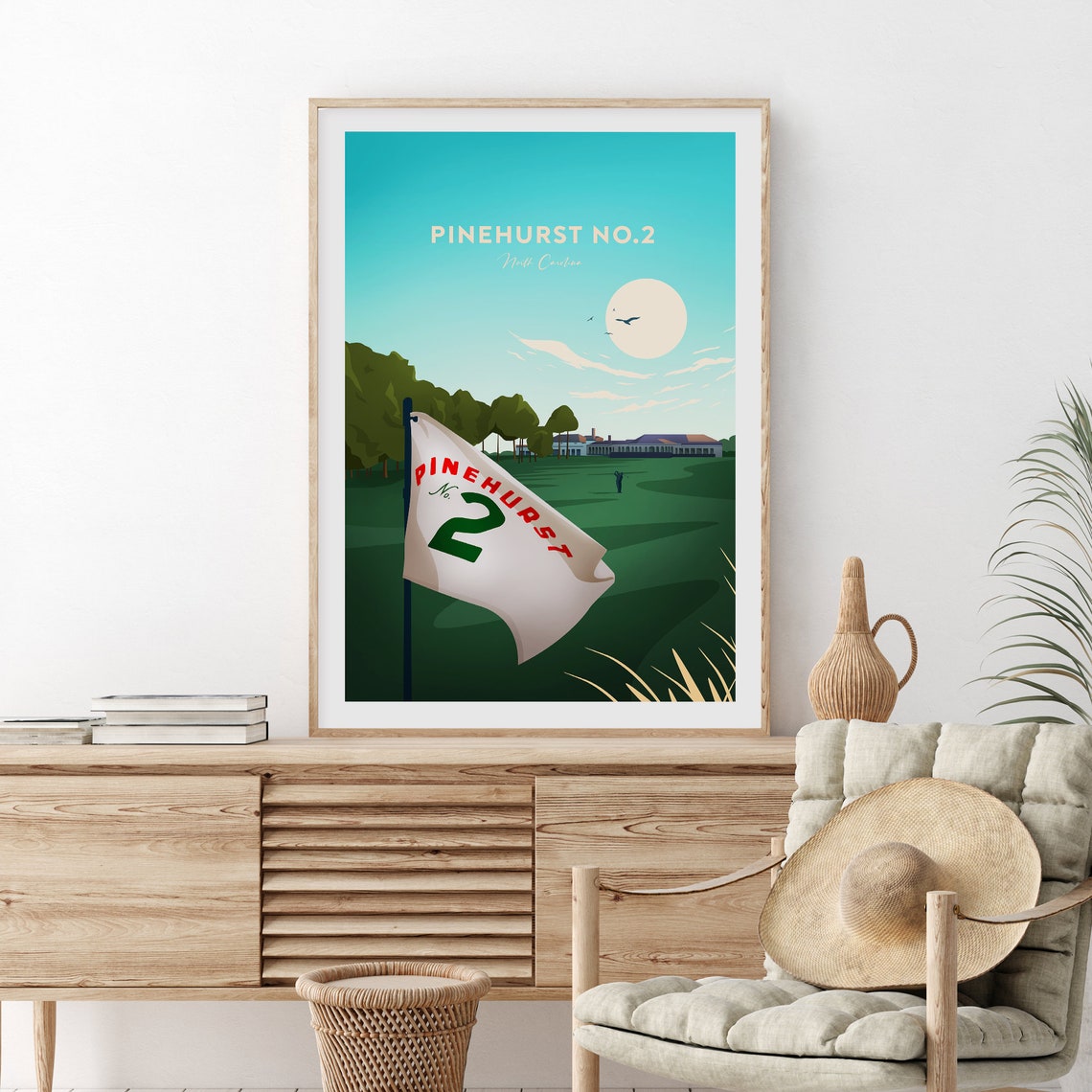 Pinehurst No 2 North Carolina Golf Course Flag Iconic Green Poster