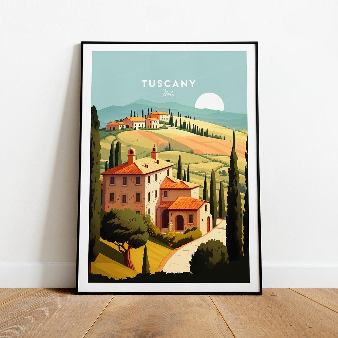 Tuscany Traditional Travel Print Italy Tuscany Print Tuscany Poster Tuscany Art Italy Print Italy Travel Poster