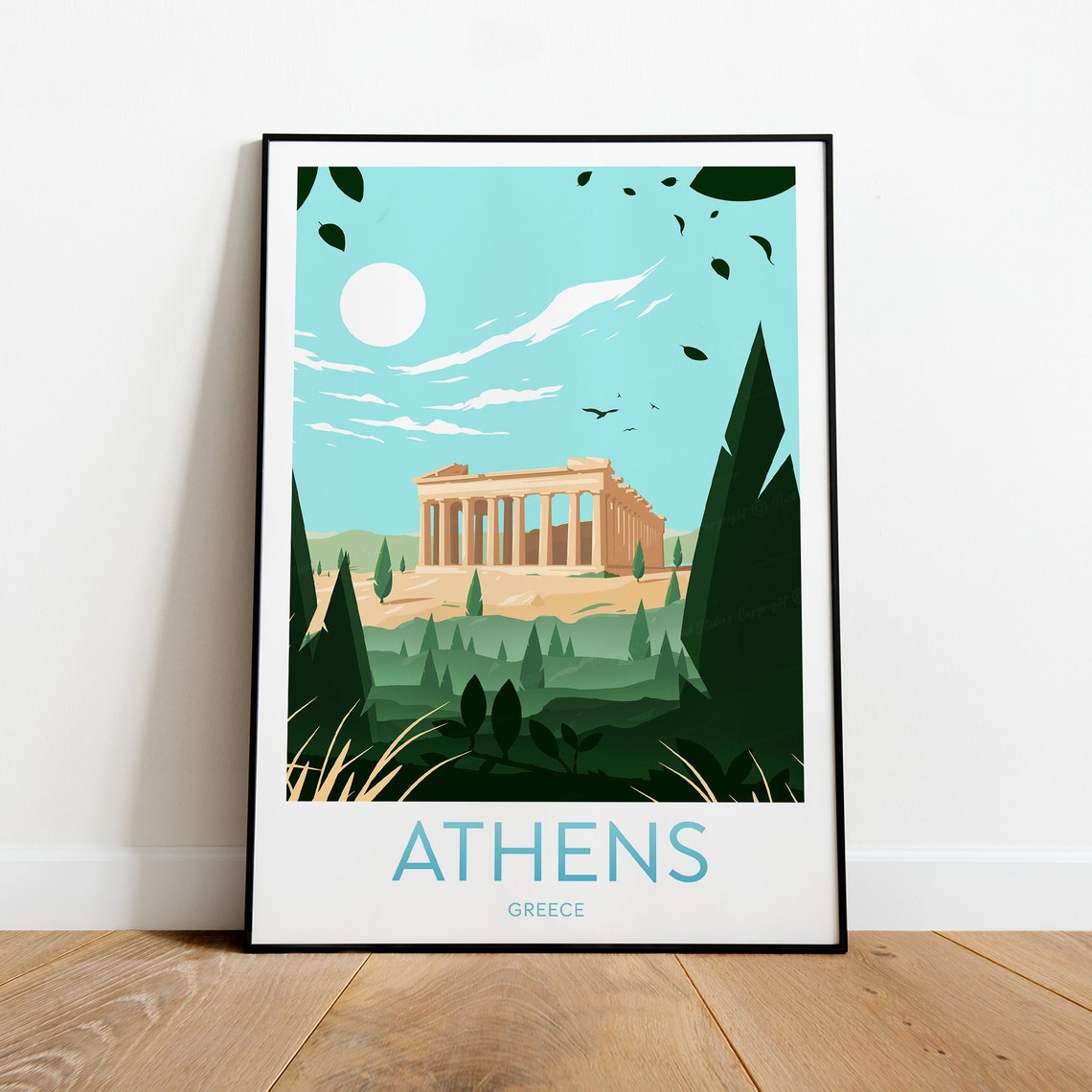 Athens Greece Parthenon Acropolis Ancient Landmark Travel Poster