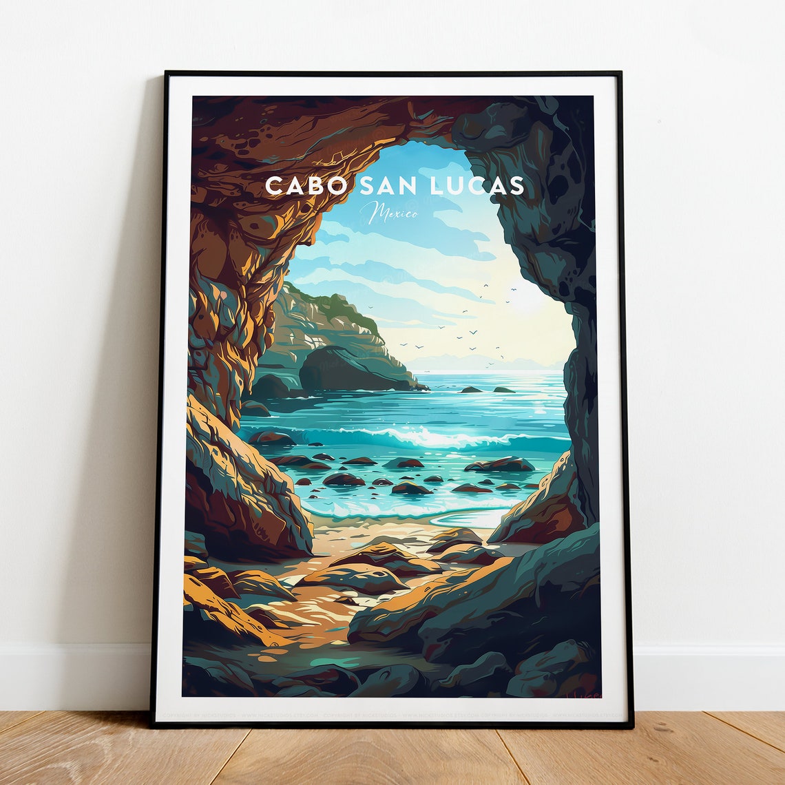 Cabo San Lucas Mexico Rocky Cove Ocean Arch Header View Poster