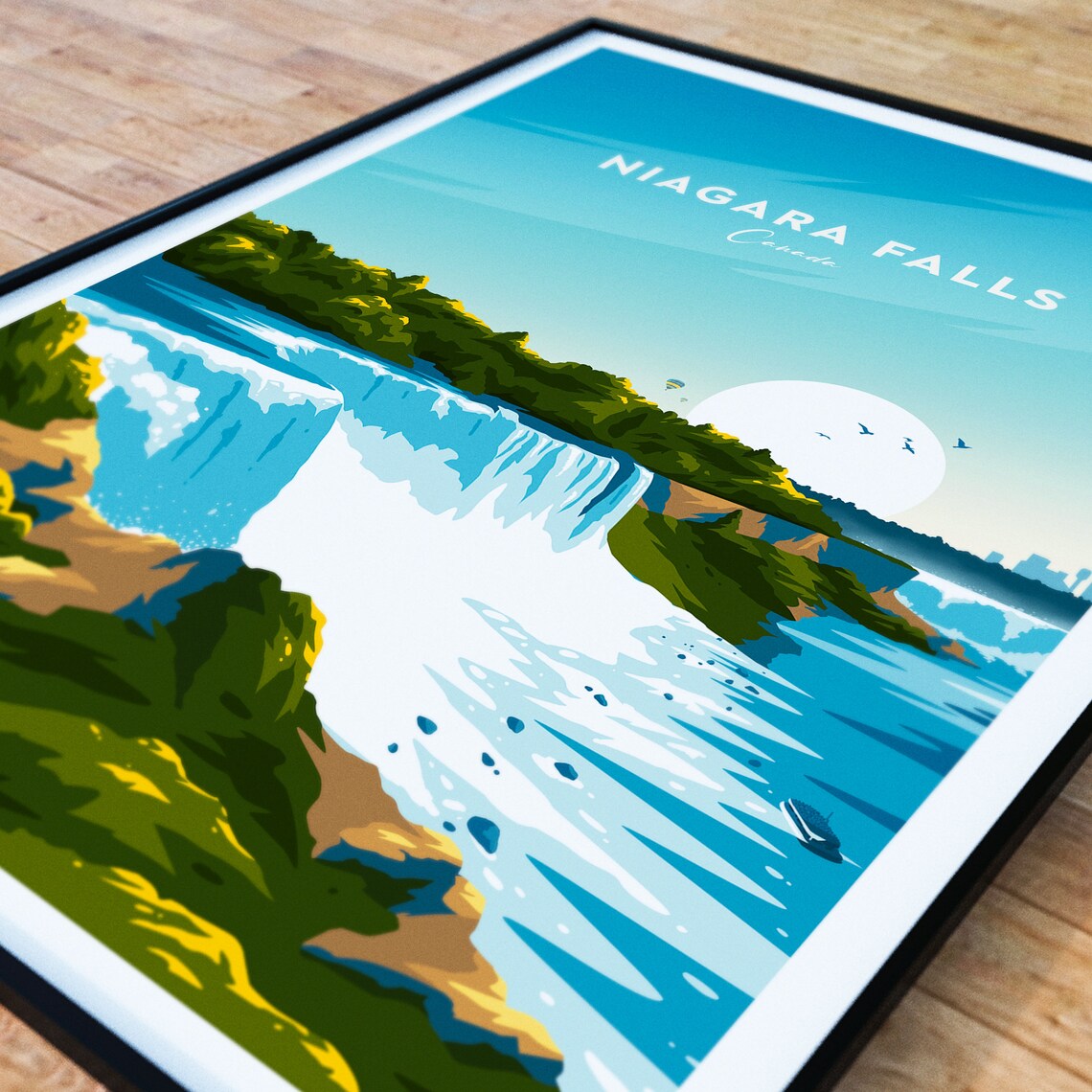 Niagara Falls Canada Daytime Cascades Blue Water Travel Poster - Image 2
