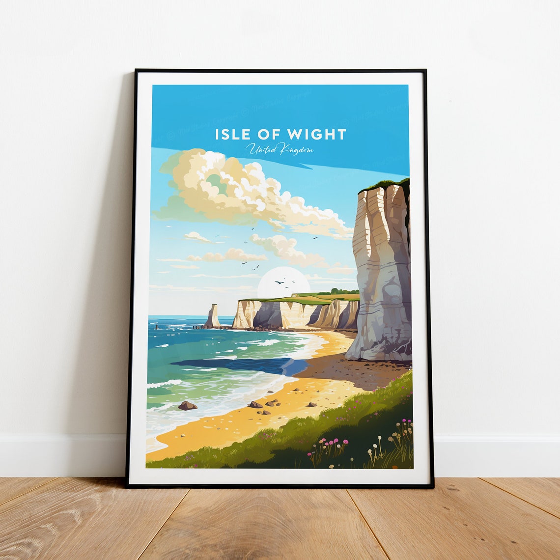 Isle Of Wight Traditional Travel Print Uk Isle Of Wight Print Isle Of Wight Poster Uk Print Wedding Gift Birthday