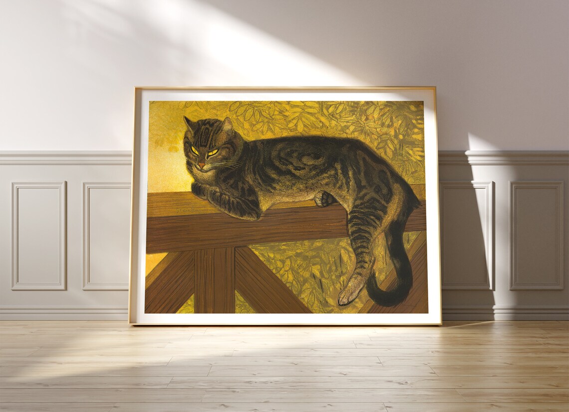 Steinlen-Inspired Vintage Art Nouveau Cat Art Print