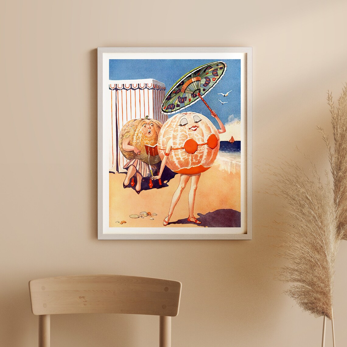 Vintage Anthropomorphic Orange Woman, Kitsch Kitchen Art Print - Image 3