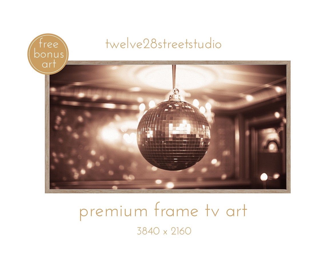 Disco Ball Party Warm Sepia Bokeh Lights Celebration Dance Art Poster