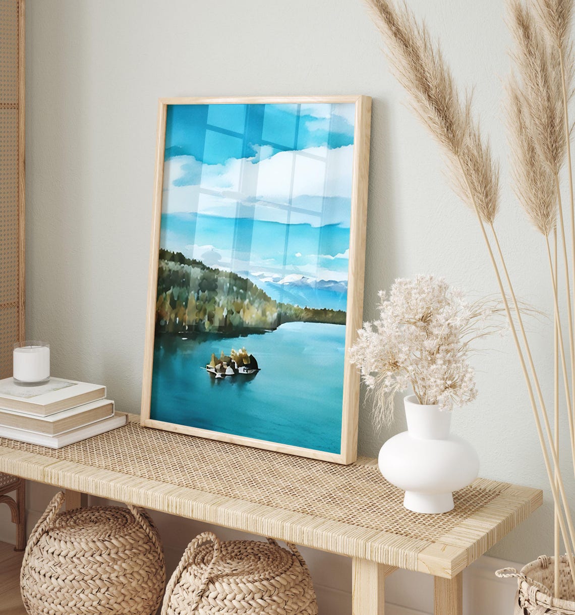 Lake Tahoe Watercolor Painting Lake Tahoe Art Print Lake Tahoe Wall Art Travel Poster Travel Gift Art Print Unique Home Decor - Image 2