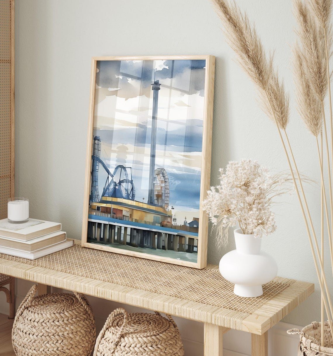 Galveston Art Print Galveston Wall Art Watercolor Art Painting Galveston Gift Galveston Poster Travel Poster Print Galveston Artwork - Image 2