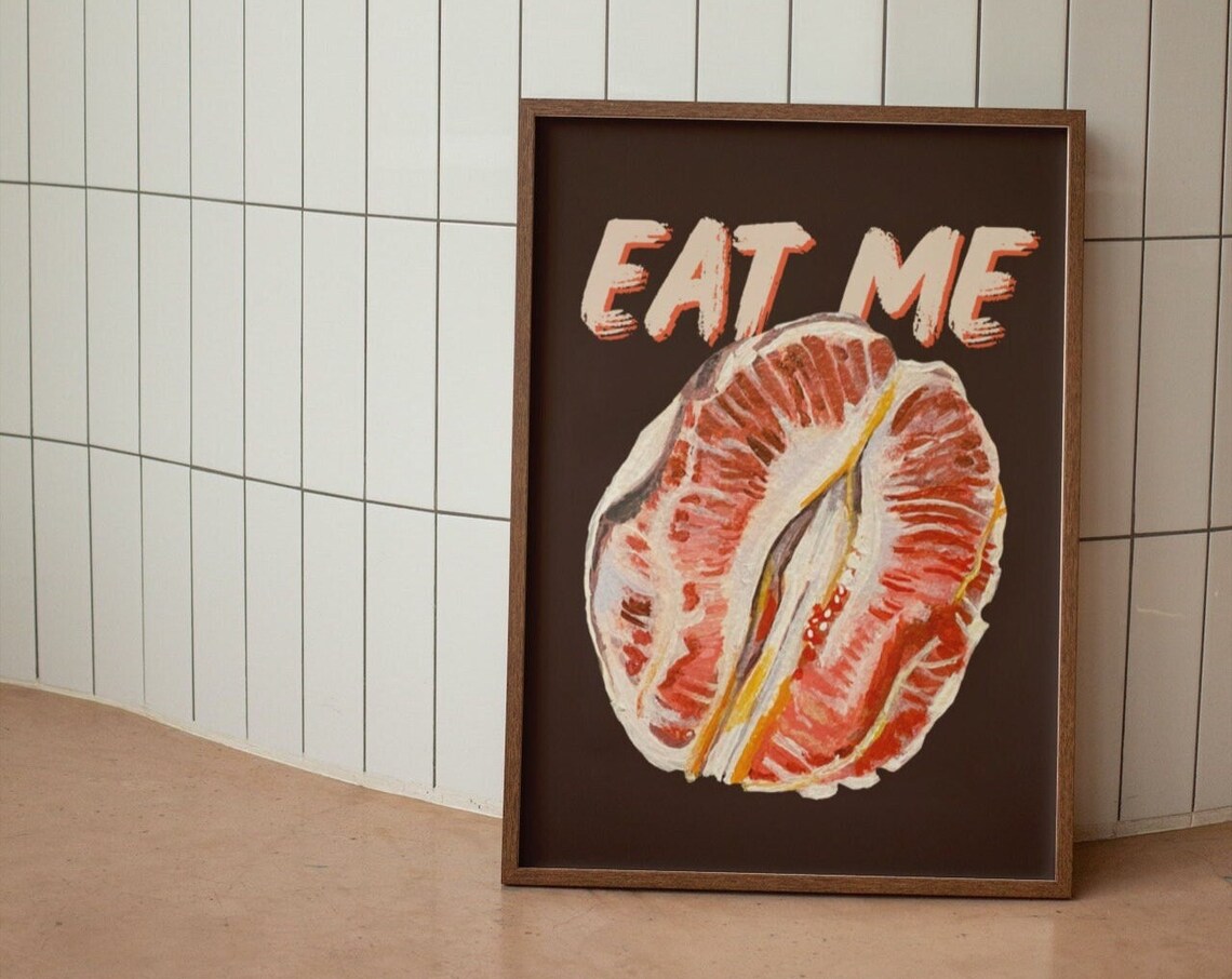 Eat Me Citrus Grapefruit Kitchen Art Print
