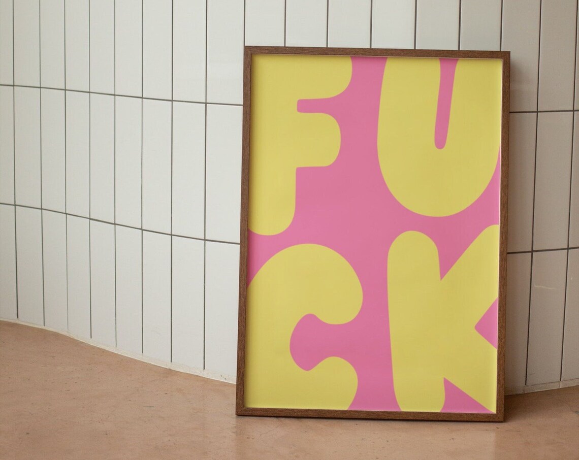 Fck Funny Typography Wall Art Print - Image 3