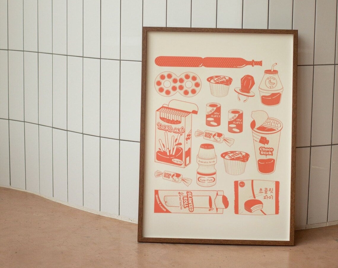 Childhood Snacks Retro Japanese Asian Art Print