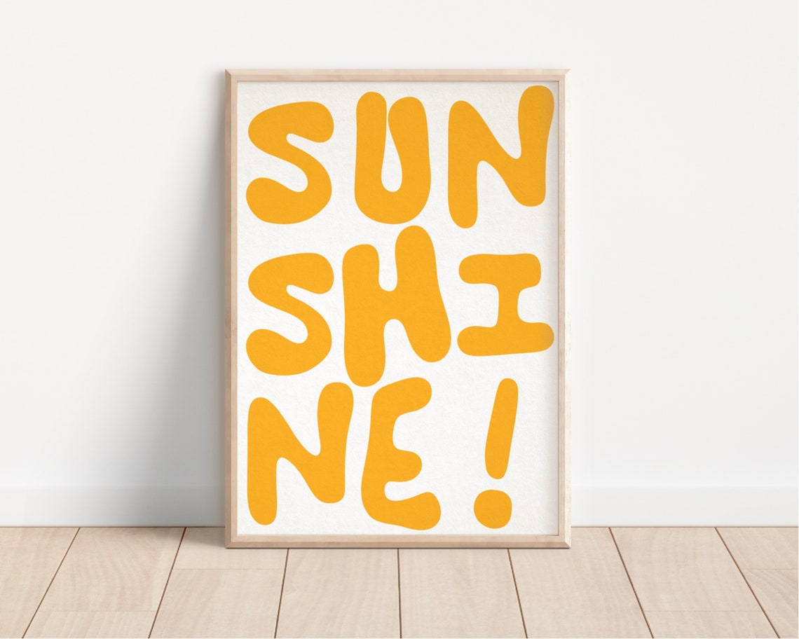 Sunshine Bold Yellow Bubble Letter Summer Happiness Joy Poster - Image 2