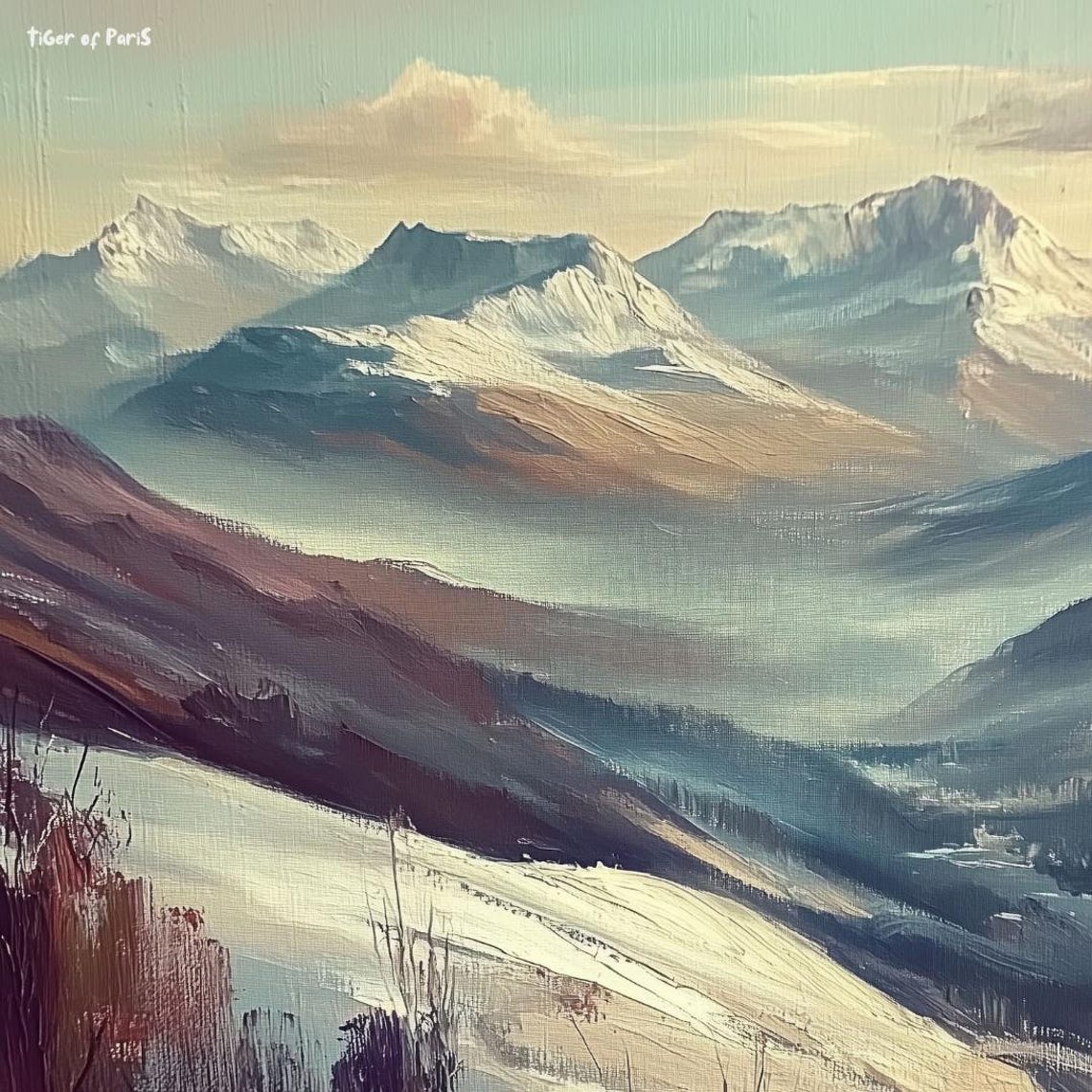Frame Tv Art Winter Mountain Painting Snowy Scenic Artwork 169 - Image 3