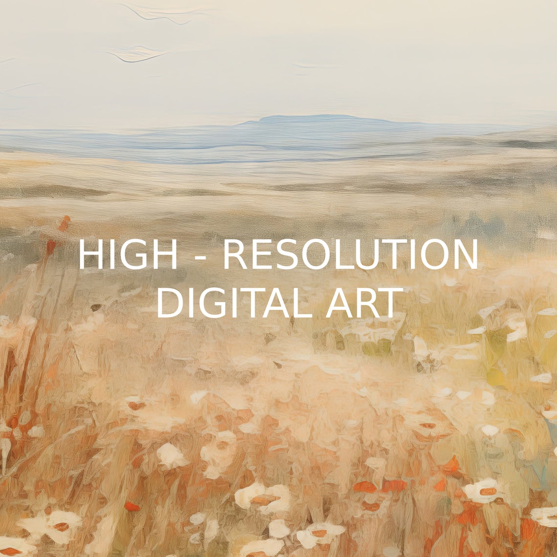 Autumn Meadow with Wildflowers Golden Field Landscape Poster - Image 2