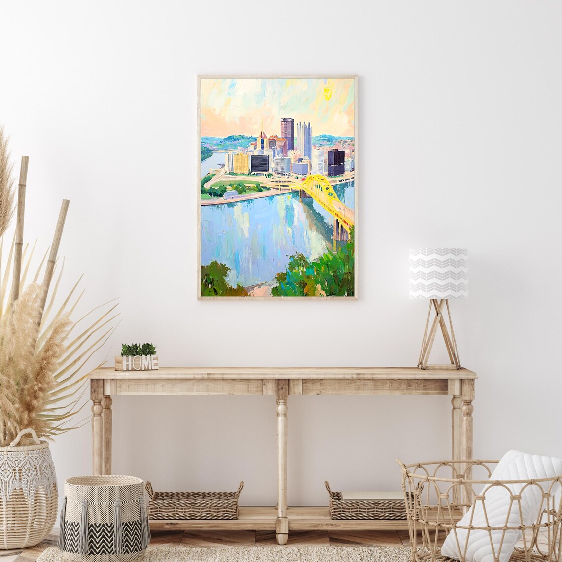 Pittsburgh Pennsylvania Skyline, Travel Poster Art Print - Image 3