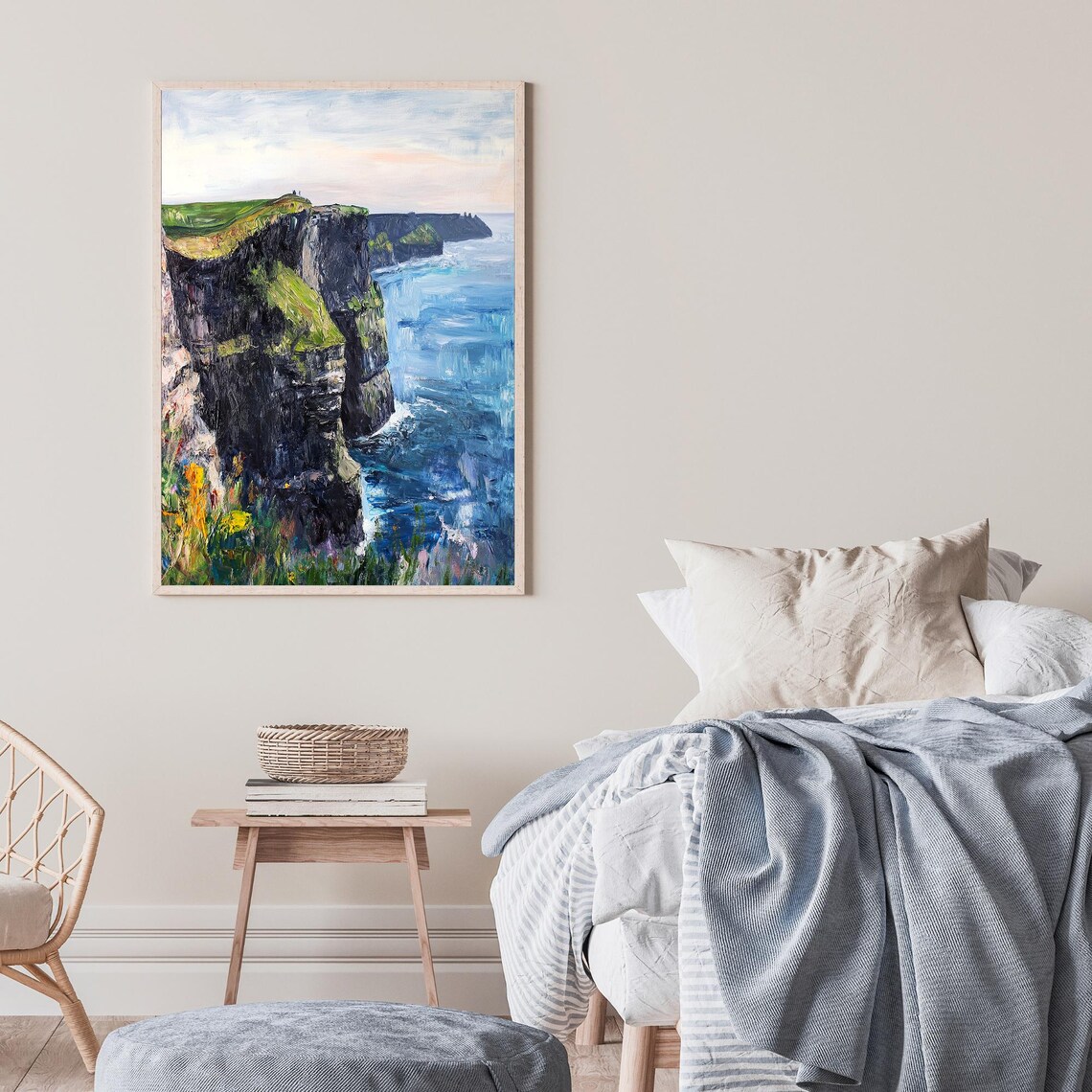 Cliffs Of Moher Ireland Scenic Coastal Cliffs Oil Painting Poster - Image 2