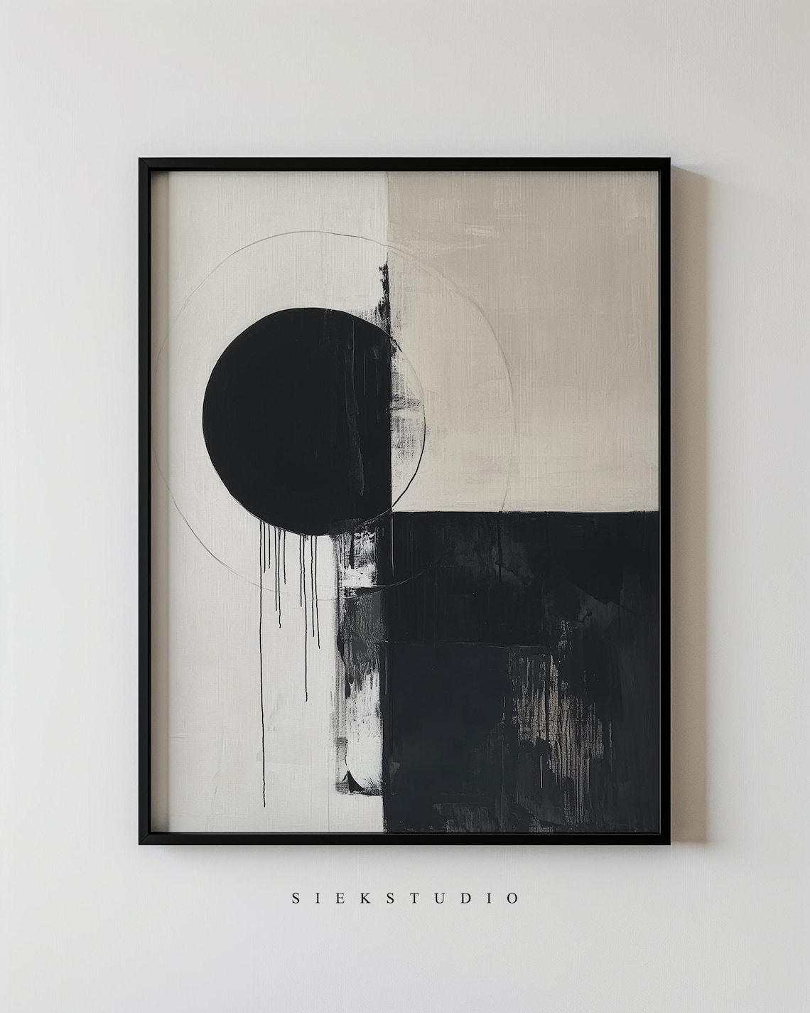 Abstract Geometric Minimalist Modern Drip Wall Art Print