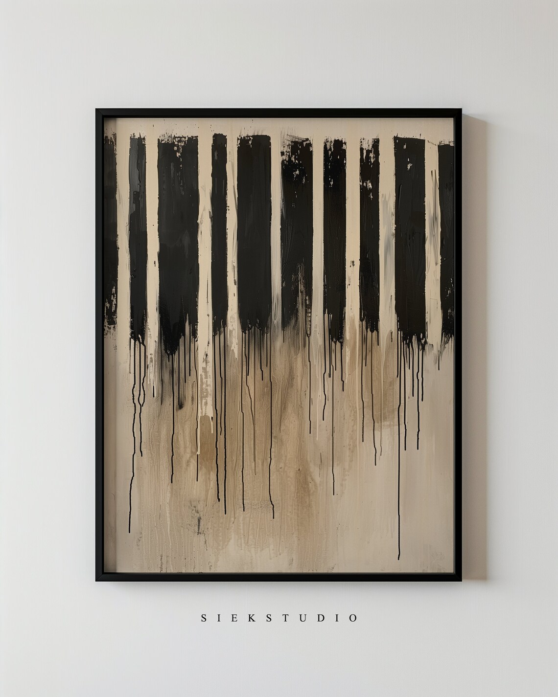 Black Abstract Lines, Minimalist Wall Art Print