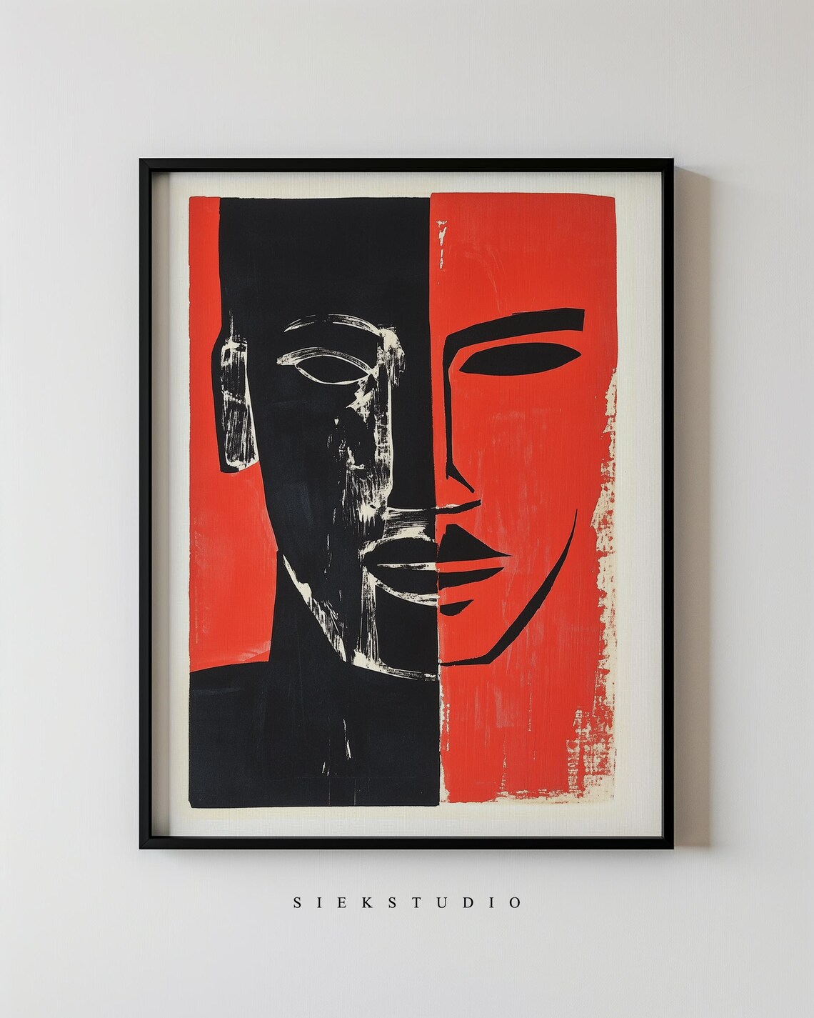 Bold Abstract Face, Minimalist Portrait Art Print