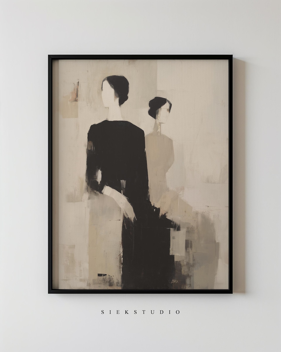 Muted Abstract Women Portrait, Minimalist Art Print