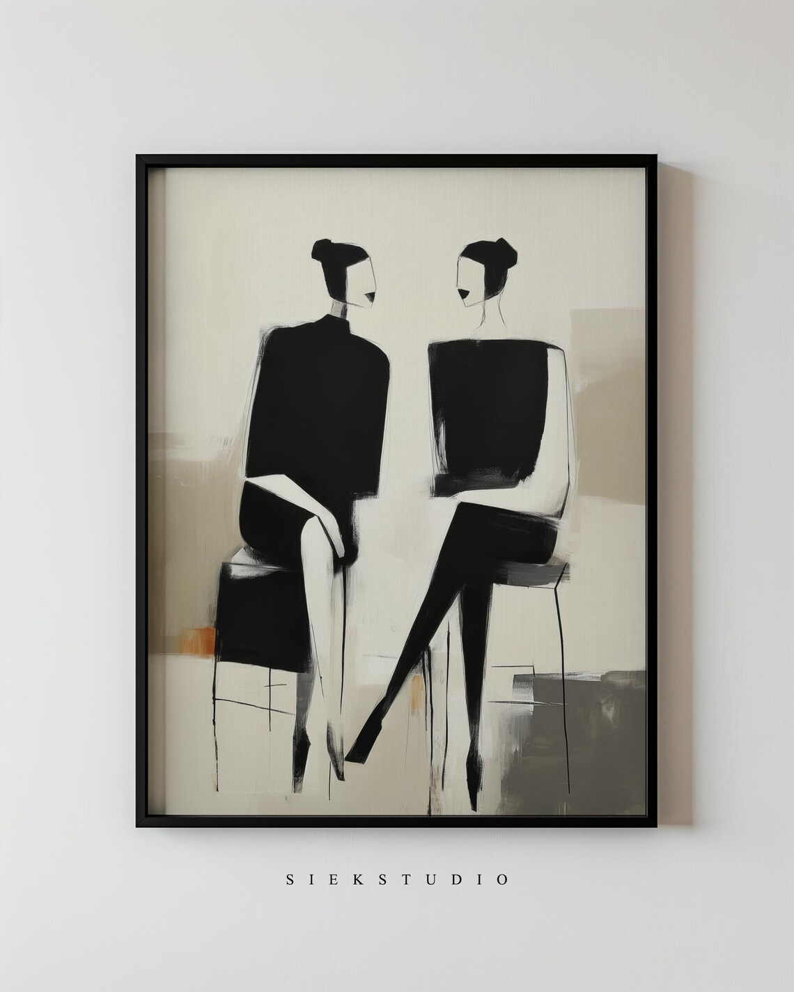 Abstract Figures Geometric Drawing, Minimalist Wall Art Print