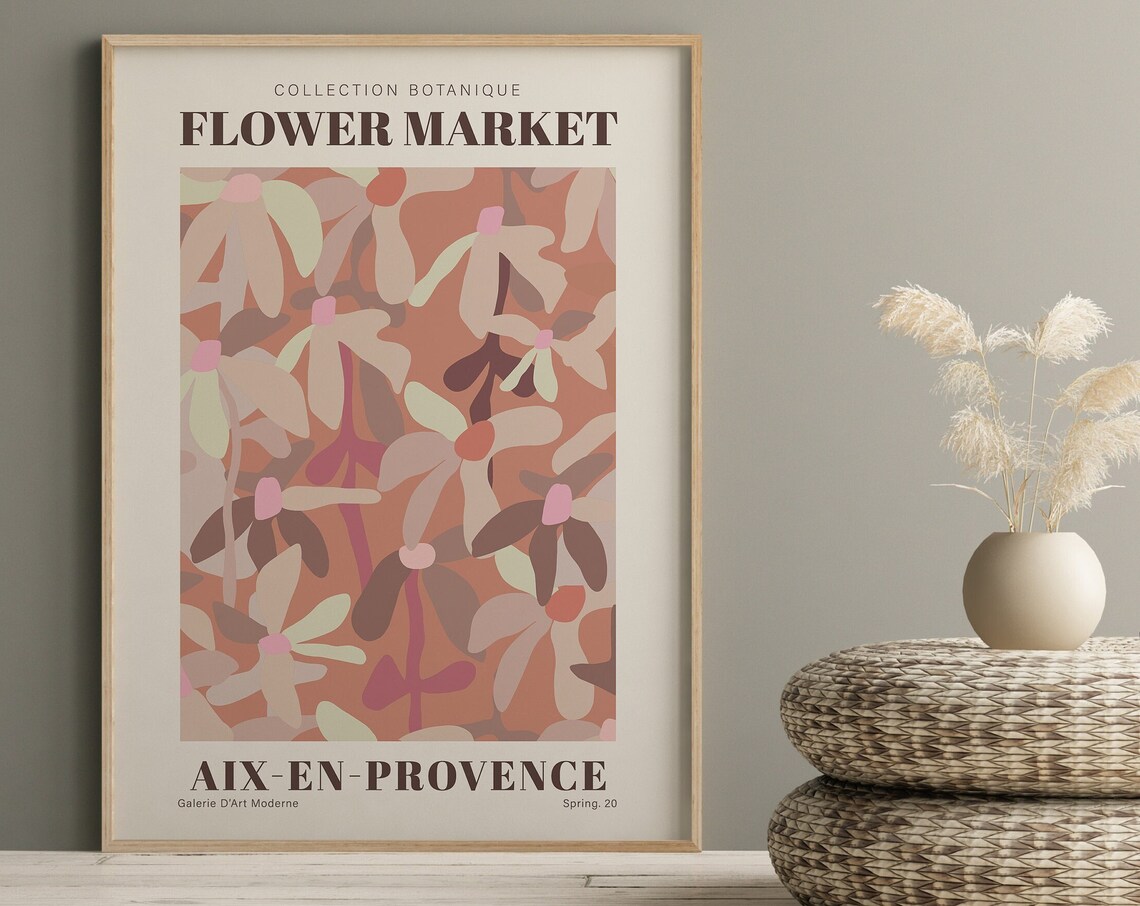 Provence Flower Market Botanical Abstract French Floral Art Poster - Image 2
