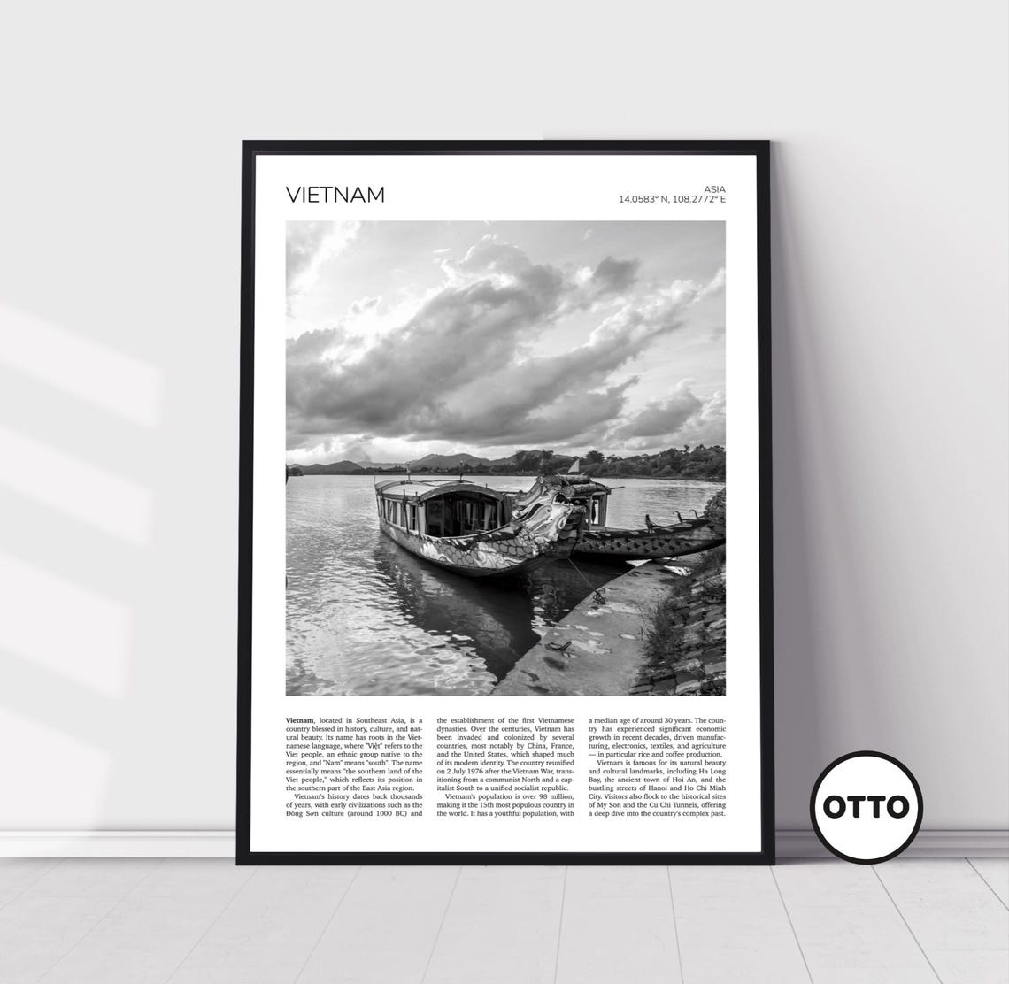 Vietnam Wall Art Vietnam Home Decor Print Dragon Boat Art Travel Poster Artful Photo Travel Gift Memento Idea Southeast Asia