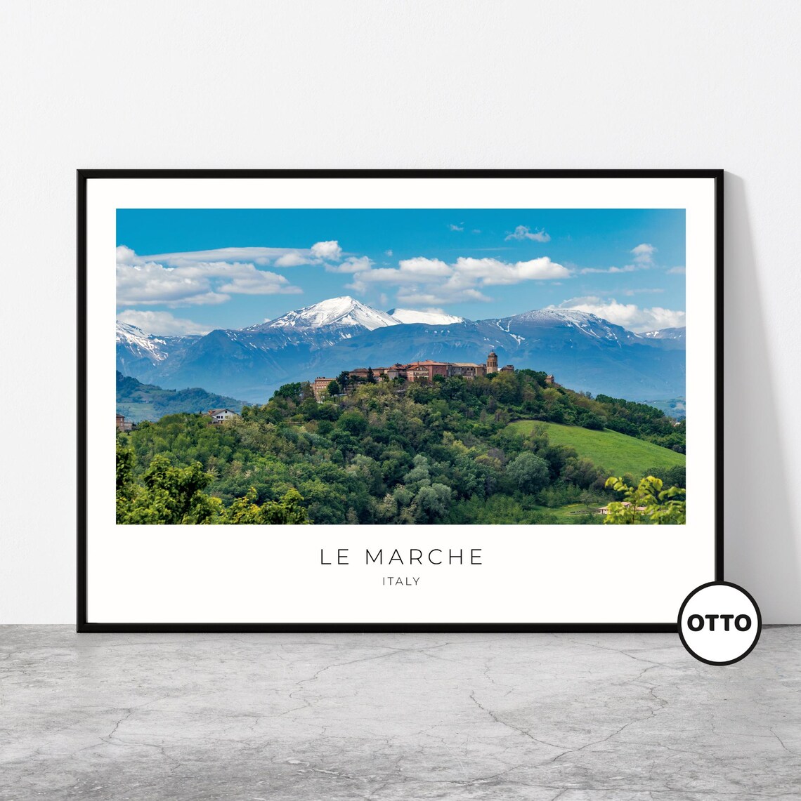 Le Marche Italy Travel Poster, Sibillini Mountains